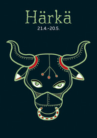 Horoskooppikortti 'Härkä 21.4.-20.5.'