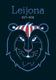 Horoskooppikortti 'Leijona 23.7.-22.8.'