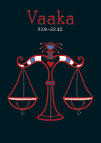 Horoskooppikortti 'Vaaka 23.9.-22.10.'
