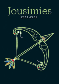 Horoskooppikortti 'Jousimies 23.11.-21.12.'