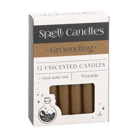 Loitsukynttilät 'Spell Candles - Grounding' ruskea 12kpl