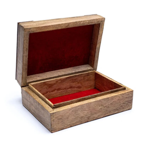 Tarotlaatikko mangopuuta 'Flower of Life' 18x12x7 cm