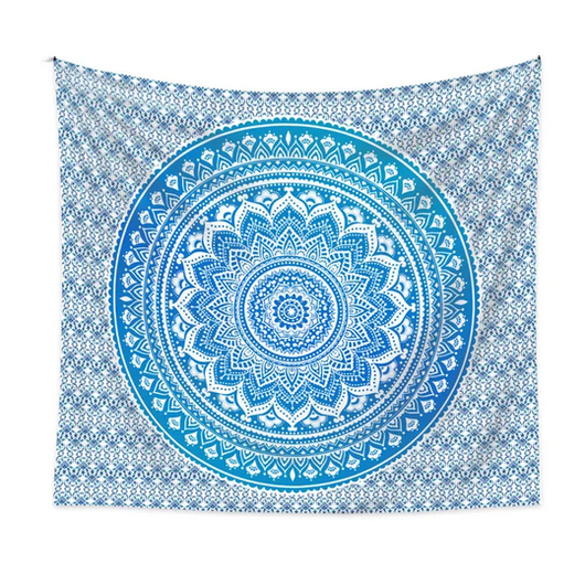 Seinävaate 'Bohemian Blue' 150*150cm