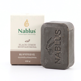 Nablus Luomuoliiviöljysaippua Elvyttävä Mustakumina 100g