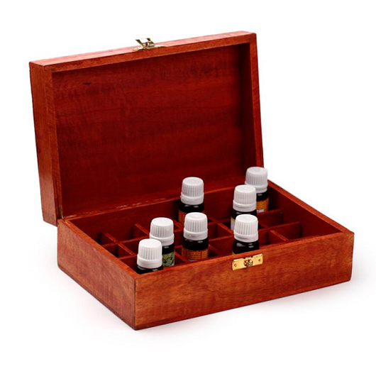 Mangopuinen rasia aromaterapiaöljyille 'Flower 24 box'