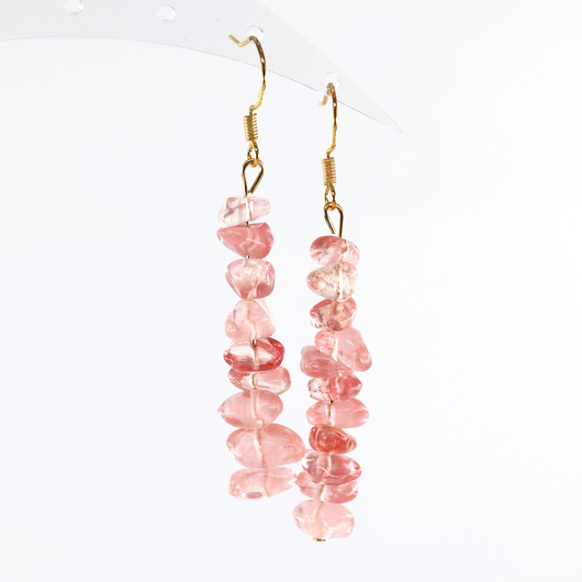 Korvakorut Vesimelonikvartsi (värjätty) 'Chip' 60mm