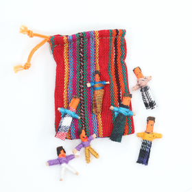 Guatemalan Huolinuket 'The Original Guatemalan Worry Dolls in Bag'