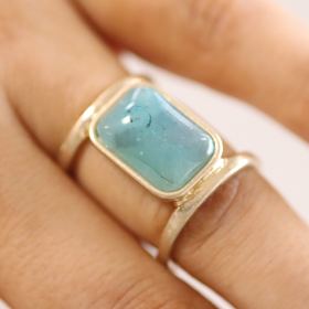 Sormus 2-renkainen 'Sinivihreä' ⌀17mm