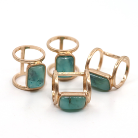 Sormus 2-renkainen 'Sinivihreä' ⌀17mm