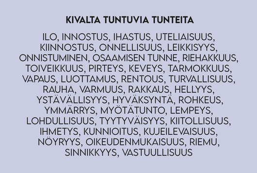 Kivat & kurjat ajatukset kortit - Hidasta elämää