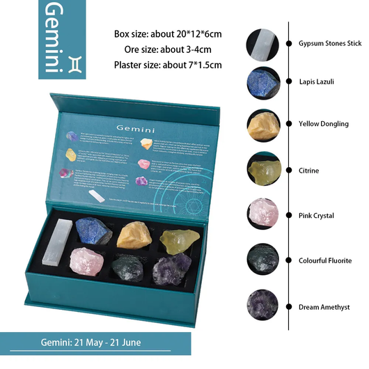 Horoskooppikivet 'Zodiac Stone' 7 kiven setti lahjarasiassa