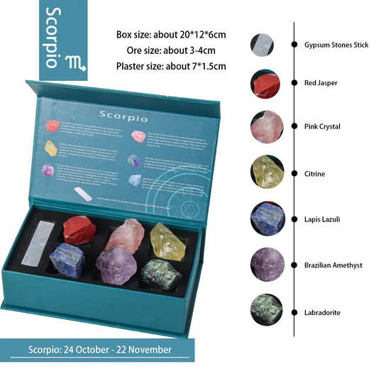 Horoskooppikivet 'Zodiac Stone' 7 kiven setti lahjarasiassa