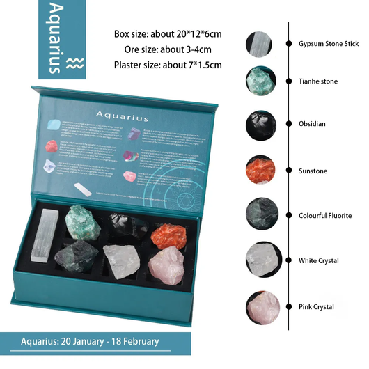 Horoskooppikivet 'Zodiac Stone' 7 kiven setti lahjarasiassa