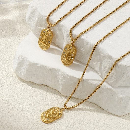 Kaulakoru 'Horoskooppi' Kullattu Ruostumaton Teräs & Zirkonia