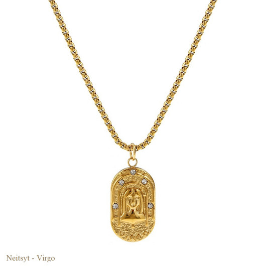 Kaulakoru 'Horoskooppi' Kullattu Ruostumaton Teräs & Zirkonia