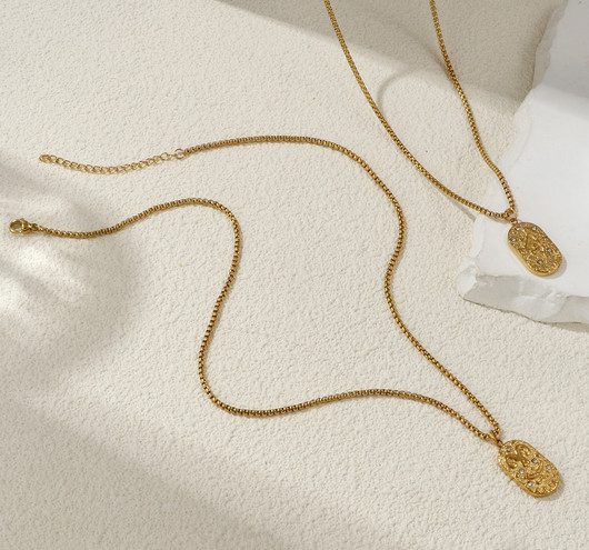 Kaulakoru 'Horoskooppi' Kullattu Ruostumaton Teräs & Zirkonia