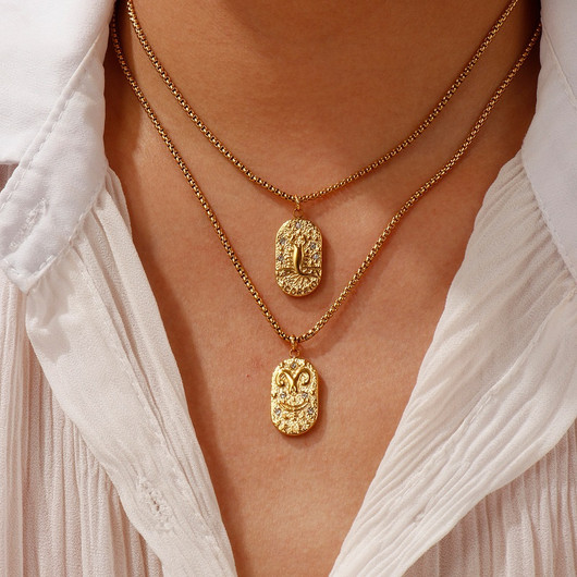 Kaulakoru 'Horoskooppi' Kullattu Ruostumaton Teräs & Zirkonia