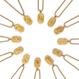 Kaulakoru 'Horoskooppi' Kullattu Ruostumaton Teräs & Zirkonia