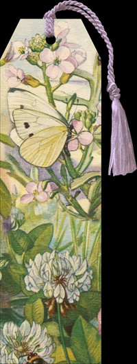 Kirjanmerkki Vintage 'Perhonen & Niittykukat' 