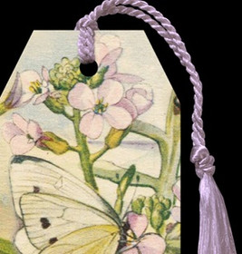 Kirjanmerkki Vintage 'Perhonen & Niittykukat' 