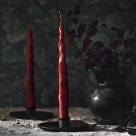 Kruunukynttiläpari Mehiläisvaha  'A&O' puolukka 21cm