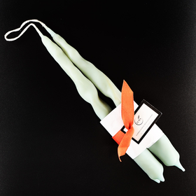 Mehiläisvaha kruunukynttiläpari turkoosi 21cm