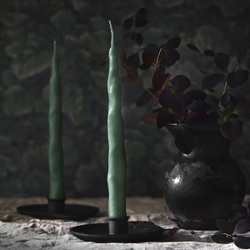 Mehiläisvaha kruunukynttiläpari turkoosi 21cm