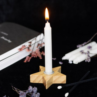 Mini kynttiläpidike 'Wood Star' 