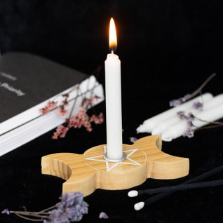 Mini kynttiläpidike 'Triple Moon Wood'