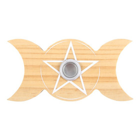 Mini kynttiläpidike 'Triple Moon Wood'