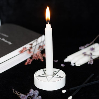 Mini kynttiläpidike 'Pentagram White'  