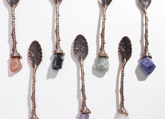 Lusikat Raakakivillä Pronssi 7kpl