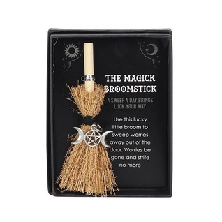 Onnenluuta Triple Moon 'Mini Magic Broomstick' lahjarasiassa 7,5*10,5cm
