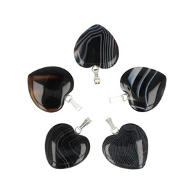 Musta Akaatti Riipus 'Sydän'