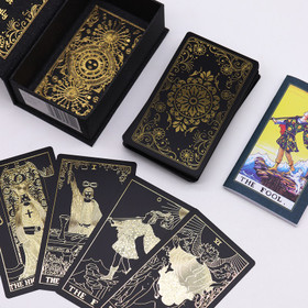 Gold Foil & Matte Black Tarot by Ancient Wisdom