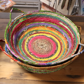 Punottu kori 'Noahs India' 30*10cm