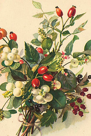 Postikortti vintage 'Lumimarja'