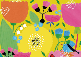 Anne Vasko: Postikortti 'Värikkäät kukat'