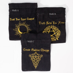 Puuvillapussi 'esoteerinen viesti' 3 mallia