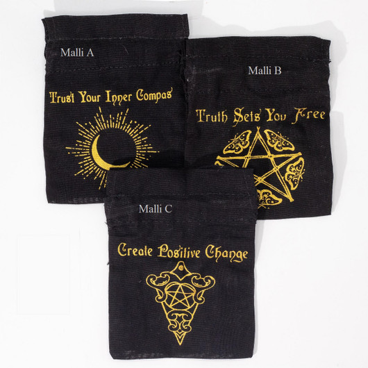 Puuvillapussi 'esoteerinen viesti' 3 mallia