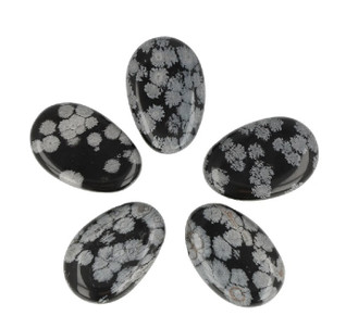 Riipus Lumihiutaleobsidiaani 'Drilled' 20*30mm