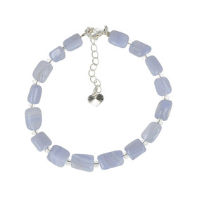 Sininen Pitsiakaatti Rannekoru 'Kulmikas'