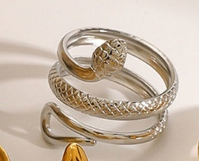 Sormus 'Hopea Käärme'