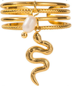 Sormus 'Käärme ja Helmi' 