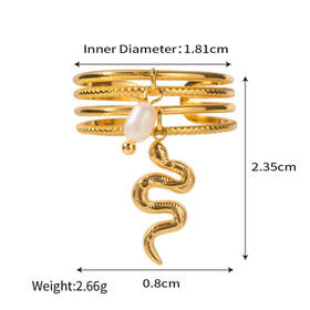 Sormus 'Käärme ja Helmi' 