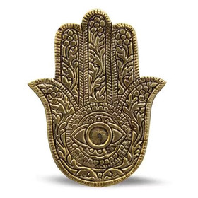 Suitsukealusta metallia 'Fatima's Hand' kulta 12cm