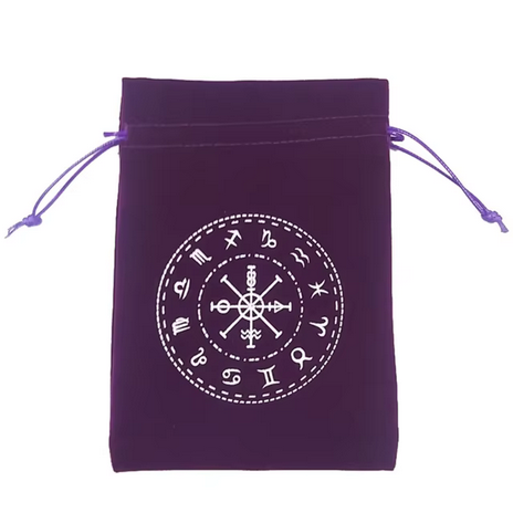 Samettipussi 'Twelve Zodiac' Purppura 18*13cm