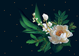 Uhana Design: Postikortti 'Valkoinen Kukka'