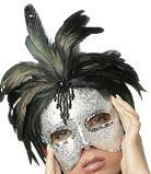 Silmänaamio höyhen koristein