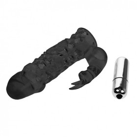 Kiihotuskumi jatkeella ja vibraattorilla, rabbit patukan päälle